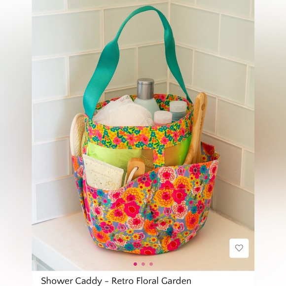 Retro Floral Garden Shower Caddy - Picture 2 of 4